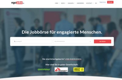 Screenshot of NGOJobs.eu