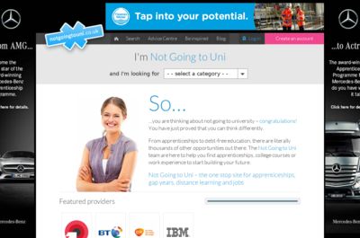 Screenshot of notgoingtouni.co.uk