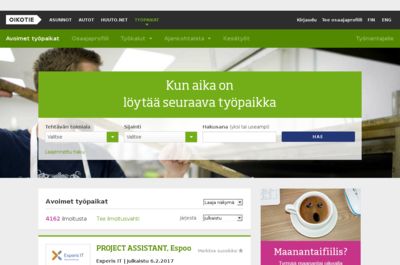 Screenshot of Oikotie