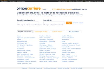 Screenshot of Option Carrière