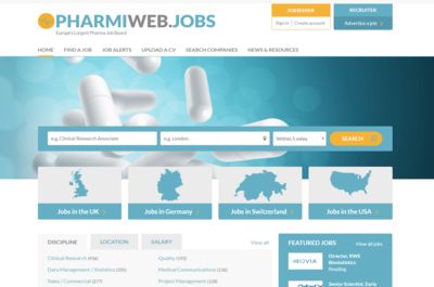 Screenshot of PharmiWeb Jobs