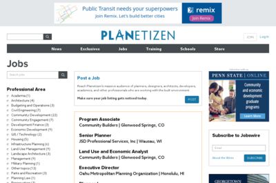 Screenshot of Planetizen