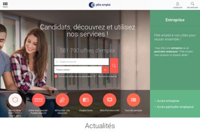 Screenshot of Pole Emploi