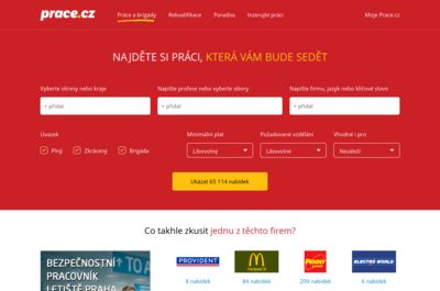 Screenshot of Prace.cz