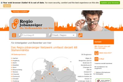 Screenshot of Regio-Jobanzeiger