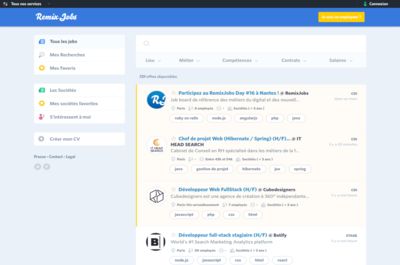 Screenshot of remixjobs