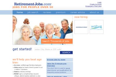 Screenshot of Retirement Jobs