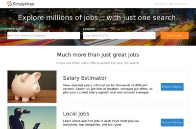 Screenshot of Simply Hired