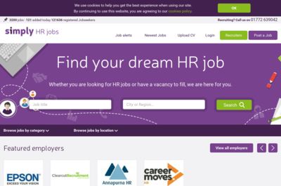 Screenshot of Simply HR Jobs
