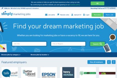Screenshot of Simply Marketing Jobs
