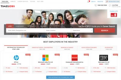Screenshot of Timesjobs
