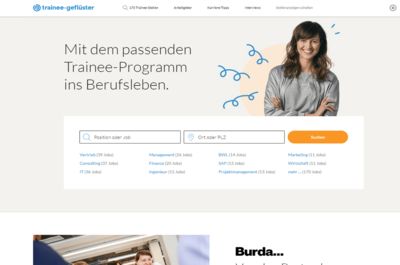 Screenshot of Trainee-Gefluester.de