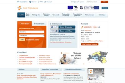 Screenshot of Töötukassa