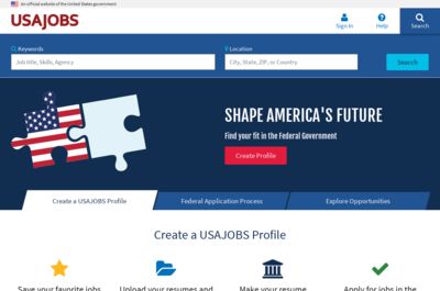 Screenshot of USA jobs