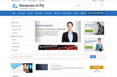 Screenshot of Vacancies in fiji