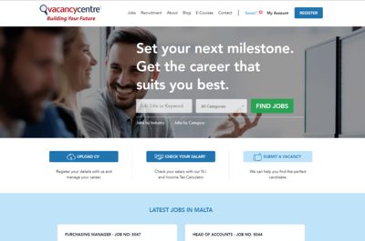 Screenshot of VacancyCentre