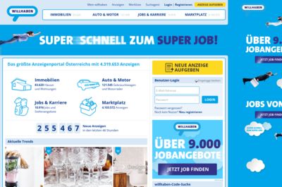 Screenshot of Willhaben