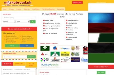 Screenshot of WorkAbroad.ph