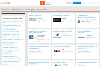 Screenshot of Zonajobs